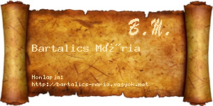 Bartalics Mária névjegykártya